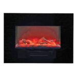 Amantii 26" Flush Mount Electric Fireplace with Black Glass Surround and Log Set