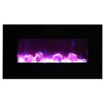 Amantii 34" Flush Mount Electric Fireplace with Black Glass Surround and Log Set - Image 2