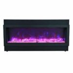 Amantii 72" Deep Indoor or Outdoor Electric Fireplace, Built-in black steel surround