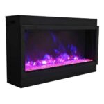 Amantii 72" Deep Indoor or Outdoor Electric Fireplace, Built-in black steel surround - Image 2