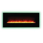 Amantii 50" Flush Mount Electric Fireplace with Black Glass Surround and Log Set - Image 2