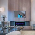 Amantii 50" Flush Mount Electric Fireplace with Black Glass Surround and Log Set - Image 3