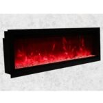 Amantii SYM-74 BESPOKE Electric Fireplace – 74″ Clean Face Electric Built-in with log and glass, black steel surround - Image 2