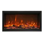 Amantii Symmetry 34" Extra Tall Clean face Electric Built-in with black steel surround Electric Fireplace