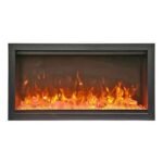 Amantii Symmetry 34" Extra Tall Clean face Electric Built-in with black steel surround Electric Fireplace - Image 2