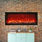 Amantii Symmetry 50" Extra Tall Clean face Electric Built-in with black steel surround Electric Fireplace - Image 3