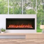 Amantii Symmetry 60" Extra Tall Clean face Electric Built-in with black steel surround Electric Fireplace - Image 2