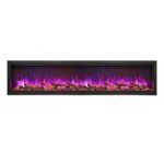 Amantii Symmetry 88" Extra Tall Clean face Electric Built-in with black steel surround Electric Fireplace