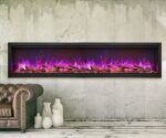 Amantii Symmetry 88" Extra Tall Clean face Electric Built-in with black steel surround Electric Fireplace - Image 2