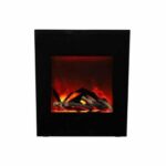 Amantii Zero Clearance Electric Fireplace w/ Black Glass Surround & 11 Piece Log Set
