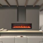 Amantii 72" Deep Indoor or Outdoor Electric Fireplace, Built-in black steel surround - Image 3