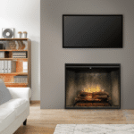 The Dimplex Revillusion 36" Built-in Portrait Weathered Concrete Electric Firebox