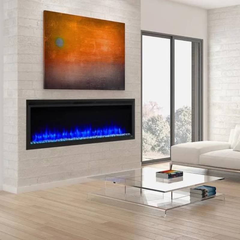 xr:d:DAFzJKfUk84:15,j:3802572368362716236,t:23110620 SimpliFire Allusion Platinum recessed linear 60" electric fireplace (SF-ALLP60-BK) - Image 1